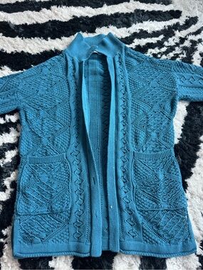 Free People Open Knit Cardigan and Flared Pants Set